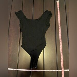 Lush Classic Black Bodysuit tank with open back